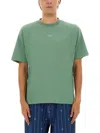Drôle De Monsieur Short Sleeve Crew Neck T-shirt Design In Green