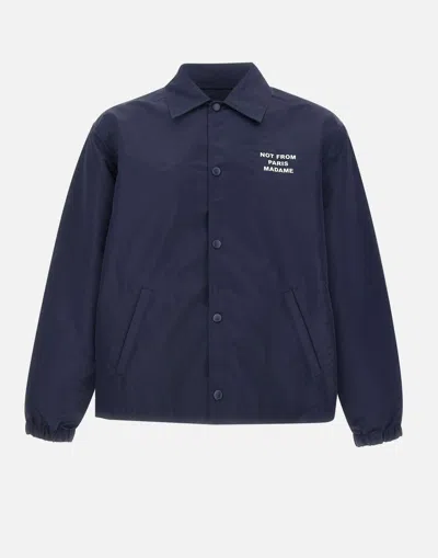 Drôle De Monsieur Drole De Monsieur Slogan Water Repellent Blue Jacket