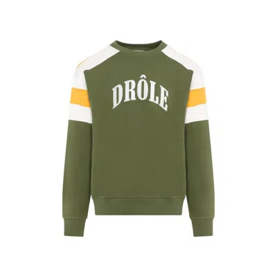 Drôle De Monsieur Sport Khaki Cotton Sweatshirt In Green