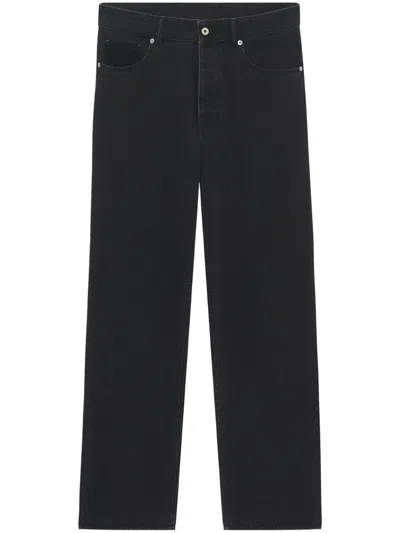 DRÔLE DE MONSIEUR STRAIGHT-LEG BLACK DENIM JEANS WITH DESIGN