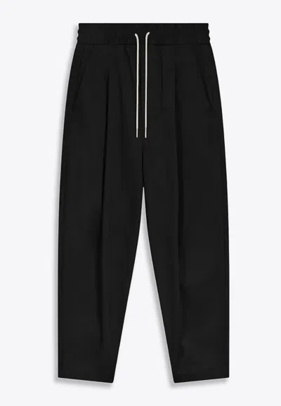 Drôle De Monsieur Straight-leg Cropped Pants In Black