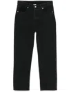 Drôle De Monsieur Straight-leg Black Denim Jeans With Design In Black