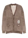 Drôle De Monsieur Drole De Monsieur Striped Cardigan With Logo In Black