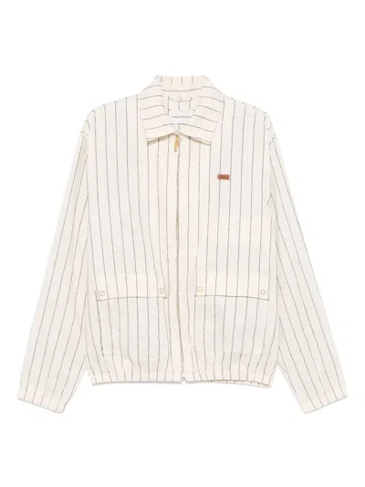 Drôle De Monsieur Striped Jacket In Neutrals