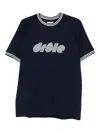 Drôle De Monsieur Striped-trim Raglan-sleeve T-shirt In Black