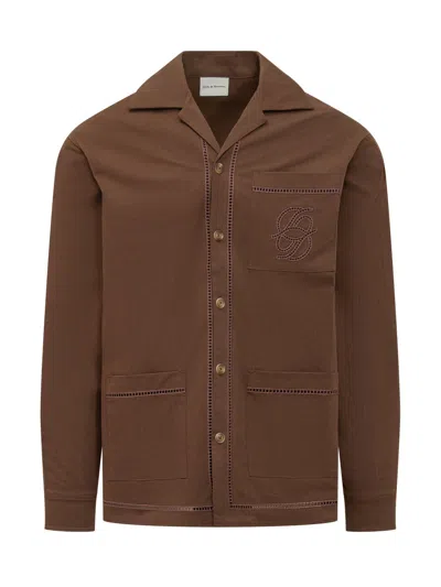 Drôle De Monsieur Drole De Monsieur Stylish Shirt With Unique Design For Ss26 In Brown