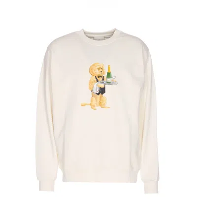 Drôle De Monsieur Long Sleeve Crewneck Sweater Print In Neutral