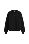 Drôle De Monsieur 'le Slogan Classique' Black Crewneck Sweatshirt With Contrasting Print In Bl Black