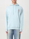 Drôle De Monsieur Logo Embroidered Hooded Sweatshirt In Blue