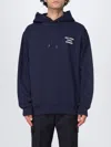 Drôle De Monsieur Blue Hoodie With Logo In Cotton Man In Blue