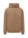 Drôle De Monsieur Slogan Calligraphie Hooded Sweatshirt In Brown