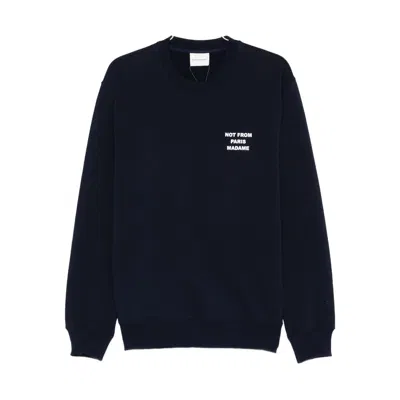 Drôle De Monsieur Le Sweatshirt Slogan Sweatshirt In Blue