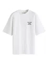 Drôle De Monsieur White Crewneck T-shirt With Slogan Print On The Front And Back In Beige