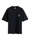 Drôle De Monsieur Black Crewneck T-shirt With Slogan Print On The Front And Back In Black