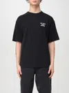 Drôle De Monsieur Black Crewneck T-shirt With Slogan Print On The Front And Back In Blue