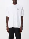 Drôle De Monsieur White Crewneck T-shirt With Slogan Print On The Front And Back In Multi