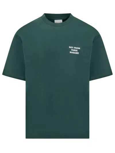 Drôle De Monsieur Drole De Monsieur Slogan Cotton T Shirt In Green