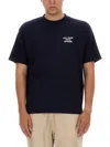 Drôle De Monsieur Blue Crewneck T-shirt With Slogan Print On The Front And Back In Cotton Man In Blue