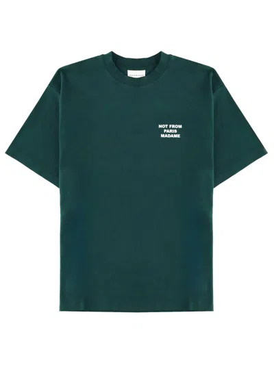 Drôle De Monsieur T Shirt In Cotone In Green