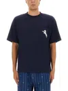 Drôle De Monsieur Graphic Print Crew Neck Short Sleeve T-shirt In Blue