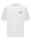 Drôle De Monsieur White Crewneck T-shirt With Slogan Print On The Front And Back In White
