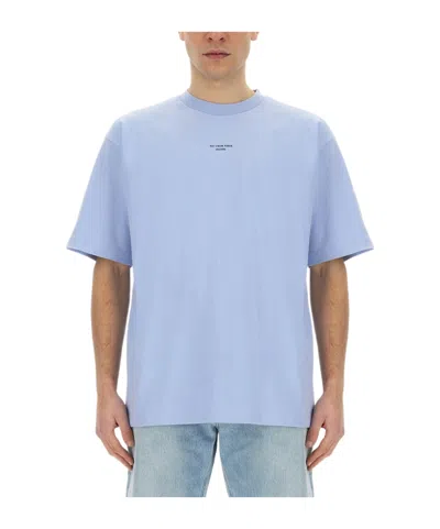 Drôle De Monsieur T-shirt With Round Neck And Short Sleeves In Blue