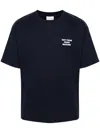 Drôle De Monsieur Blue Crewneck T-shirt With Slogan Print On The Front And Back In Cotton Man In Blue