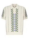 Drôle De Monsieur Brode Patterned-intarsia Cotton-knit Polo Shirt