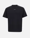 Drôle De Monsieur Le T-shirt Slogan Classique Blue Crewneck T-shirt With Slogan Print Detail On The Front In Cotton Ma In Black