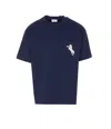 Drôle De Monsieur Graphic Print Crew Neck Short Sleeve T-shirt In Blue