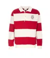 Drôle De Monsieur Striped Long Sleeve Polo Shirt With Embroidery In Multi