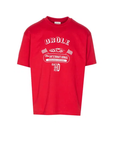 Drôle De Monsieur La Race On Ice Graphic Print T-shirt In Red
