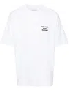 Drôle De Monsieur White Crewneck T-shirt With Slogan Print On The Front And Back In Cotton Man In White