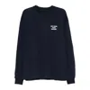 Drôle De Monsieur Graphic Print Crew Neck Long Sleeve Sweater In Blue