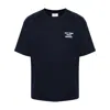 Drôle De Monsieur Blue Crewneck T-shirt With Slogan Print On The Front And Back In Cotton Man In Blue