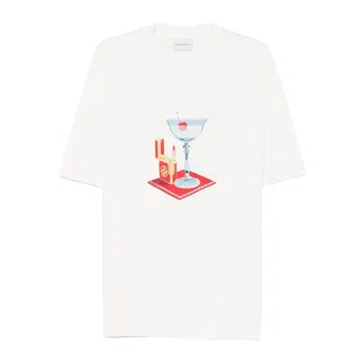 Drôle De Monsieur Cocktail Graphic Print T-shirt In White