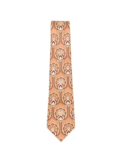 Drôle De Monsieur Tapisserie Patterned Tie In Brown