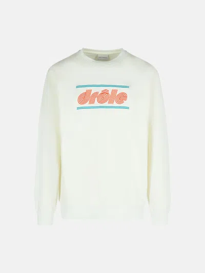Drôle De Monsieur 'tennis' White Cotton Sweatshirt
