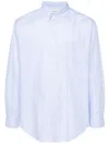 Drôle De Monsieur La Chemise Rayée Cotton Shirt In Blu