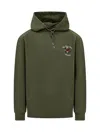 Drôle De Monsieur Olive Green Cotton Slogan Fleurs Sweatshirt In Green