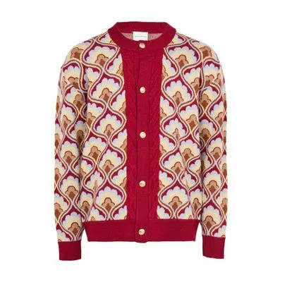 Drôle De Monsieur The Tapisserie Cardigan In Red