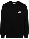 Drôle De Monsieur Black Sweatshirt With Bold Slogan And Elastic Hems In Black