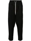 Drôle De Monsieur Black Carrot Pants With Drawstring In Wool Blend Man In Black