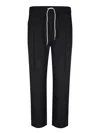 Drôle De Monsieur Cropped Trousers Elastic Waistband Pockets In Black
