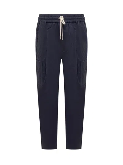 Drôle De Monsieur Cargo Trousers Featuring Elastic Waistband In Blu