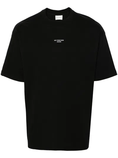 DRÔLE DE MONSIEUR DROLE DE MONSIEUR T-SHIRT IN BLACK COTTON JERSEY