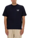 Drôle De Monsieur Black Crewneck T-shirt With Slogan Print On The Front And Back In Blue