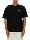 Drôle De Monsieur Black Crewneck T-shirt With Slogan Print On The Front And Back In Black