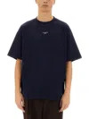 Drôle De Monsieur Black Classic Nfpm T-shirt With Logo Print In Cotton Blend Man In Blue