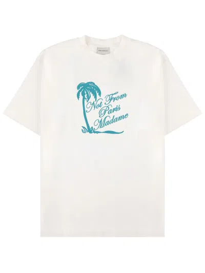 Drôle De Monsieur T-shirt Slogan Palmiers In White